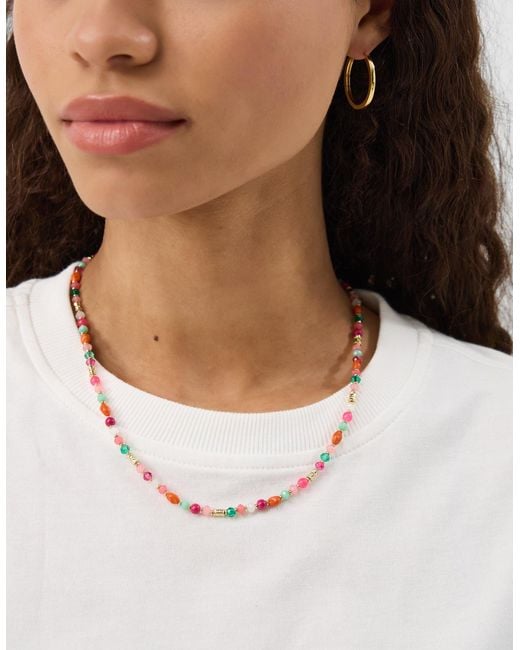 Accessorize Pink Beaded Necklace