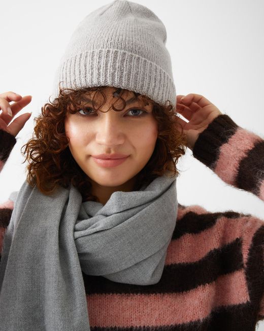Accessorize Gray Plain Beanie Hat