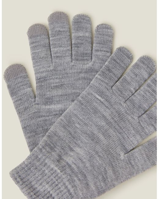 Accessorize Gray Super-Stretchy Touchscreen Gloves