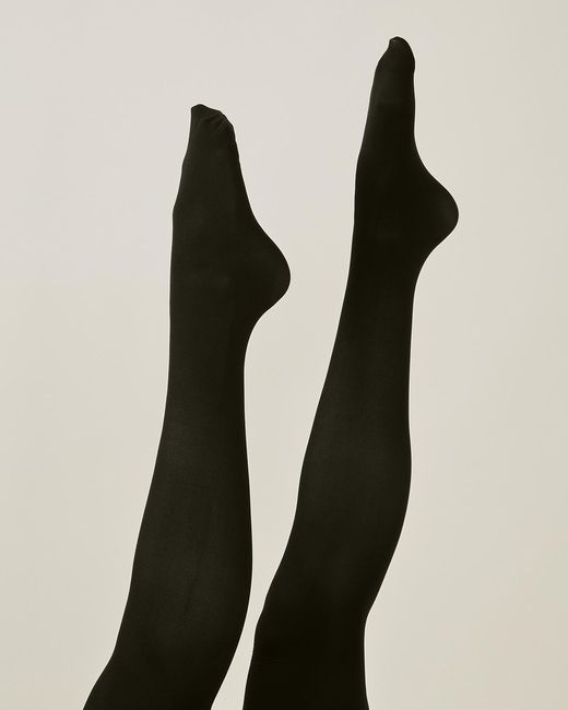 Accessorize Black Cotton 40 Denier Tights