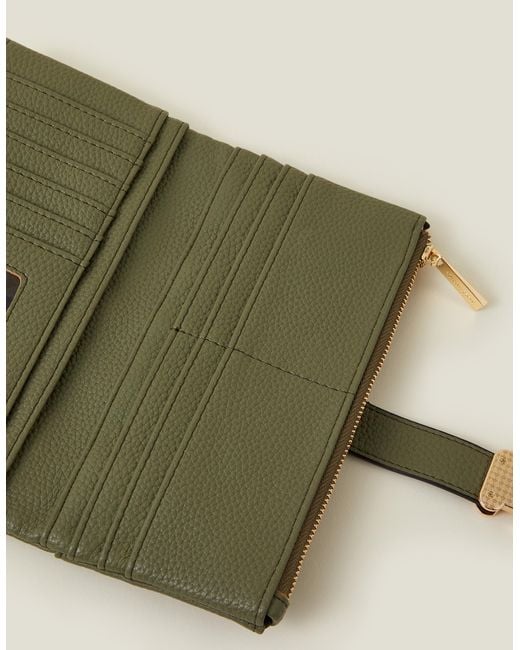 Accessorize Green Pu Push Lock Wallet