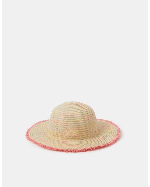 Accessorize Natural Speckled Floppy Straw Hat