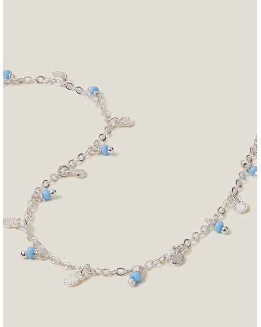 Accessorize Natural Women's Sterling Silver-plated Beaded Anklet