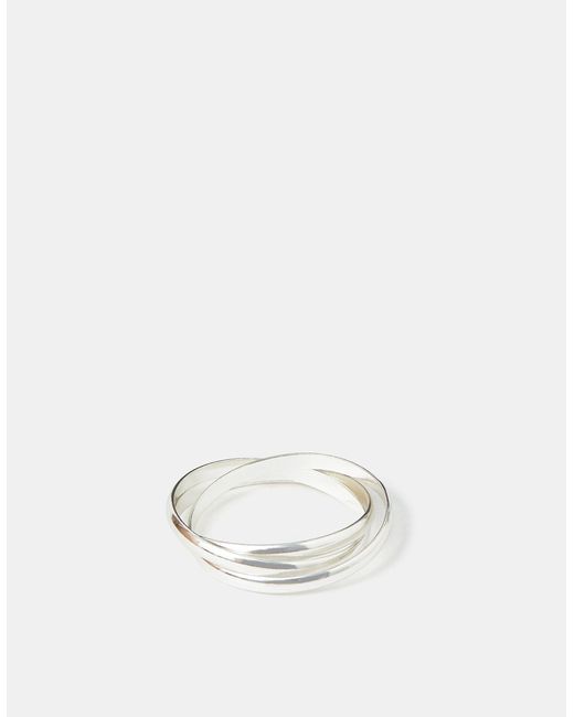 Accessorize Natural Sterling Russian Band Ring