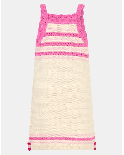 Accessorize Pink Flower Knit Crochet Dress, Little Girl's