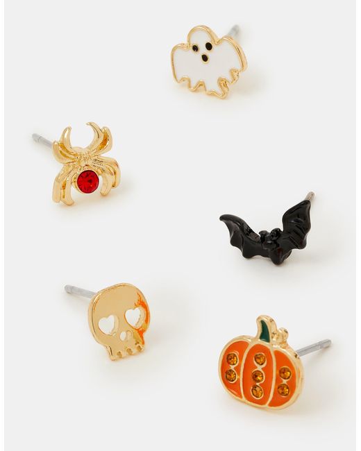 Accessorize White 5-Pack Halloween Stud Earrings