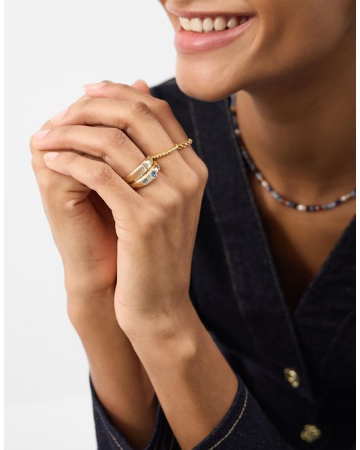 Accessorize Natural 2-Pack Celestial Gem Rings