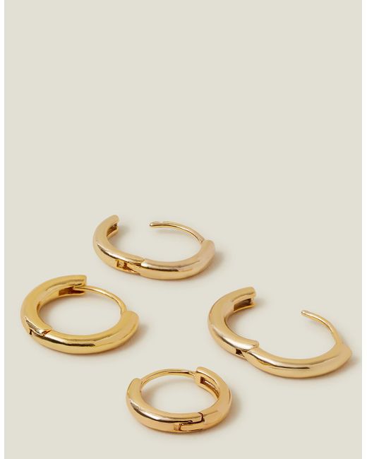 Accessorize Natural 2-Pack 14Ct-Plated Hoop Earrings