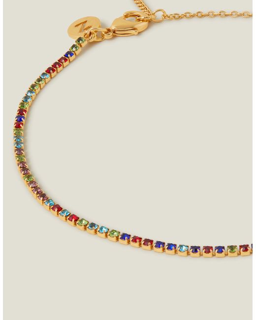 Accessorize Natural Women's 14ct Gold-plated Rainbow Anklet