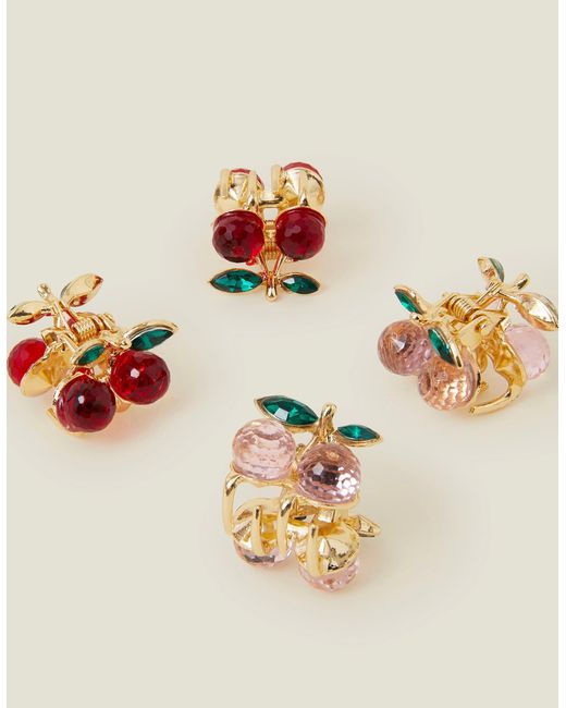 Accessorize White 4-Pack Cherry Gem Claw Clip
