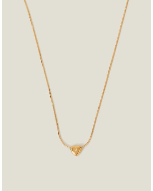 Accessorize Natural 14Ct-Plated Stainless Steel Initial Heart Necklace