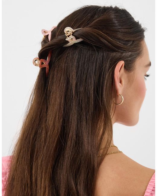 Accessorize White 3-Pack Mini Twist Claw Clips