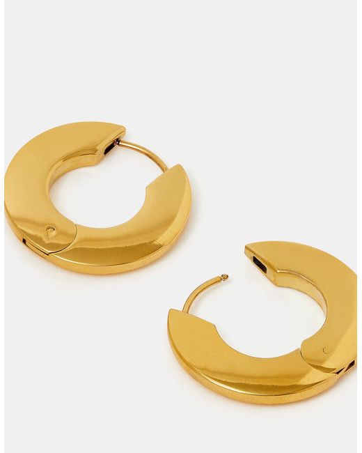 Accessorize Orange Stainless Steel Flat Hoop Earrings
