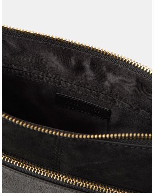 Accessorize Black Leather Messenger Crossbody Bag