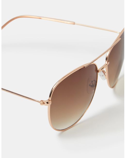 Accessorize Pink Metal Aviator Sunglasses
