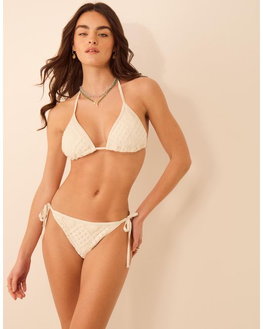 Accessorize Natural Crochet Triangle Bikini Top