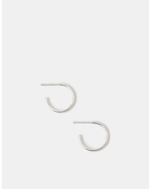 Accessorize Natural Sterling Small Hoop Earrings