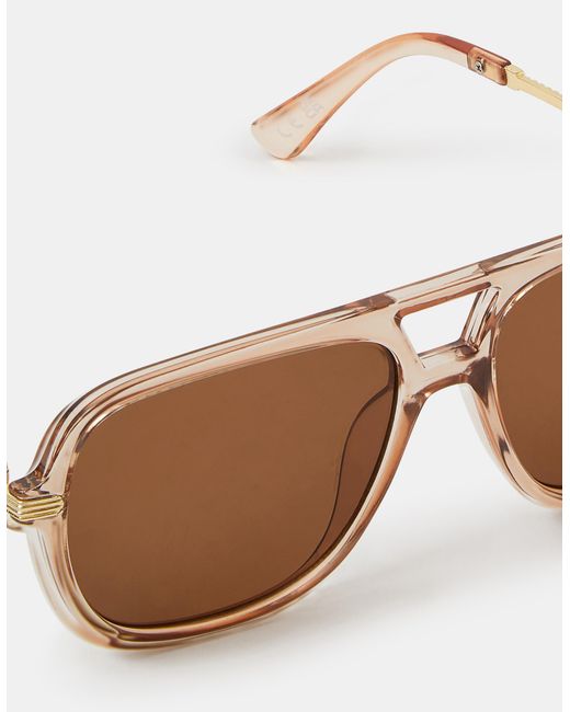 Accessorize White Metal Arm Aviator Sunglasses