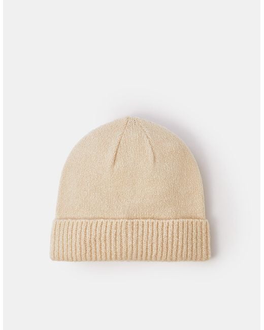 Accessorize Natural Plain Beanie Hat