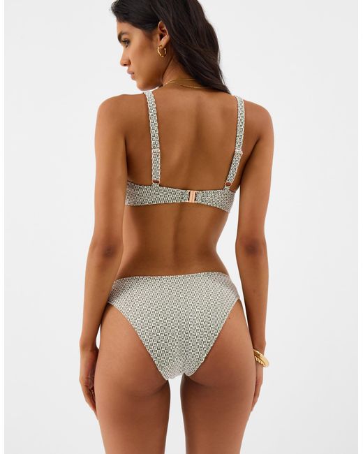 Accessorize Brown Geometric Textured Bikini Bottoms