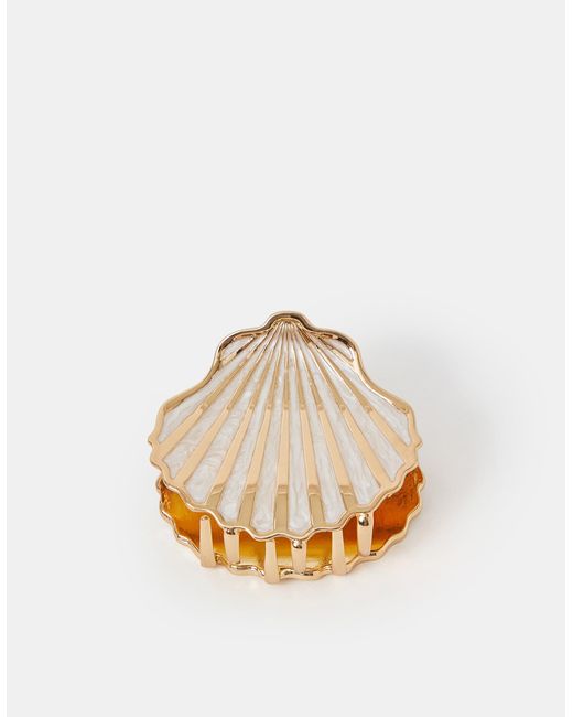Accessorize Metallic Metal Resin Shell Claw Clip