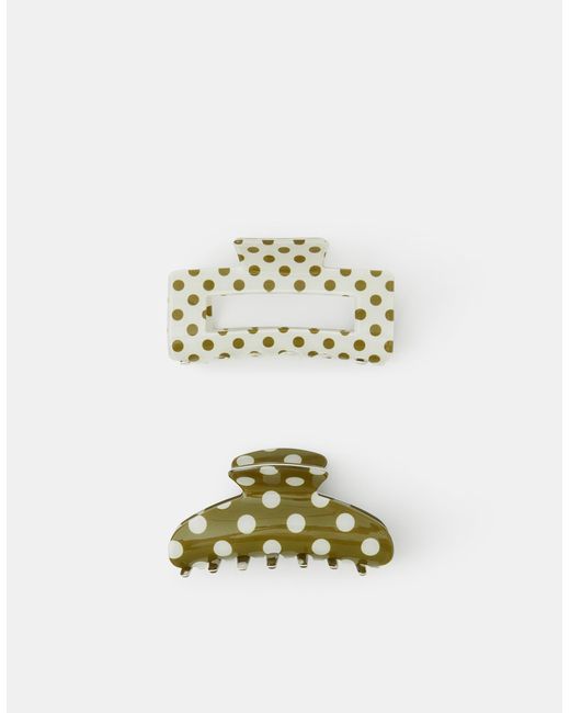 Accessorize Metallic 2-Pack Polka Dot Claw Clips