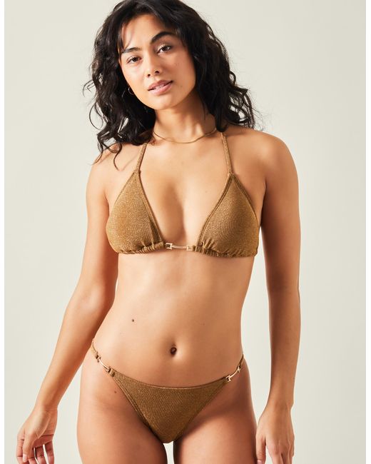 Accessorize Metallic Shimmer Halter Neck Bikini Top