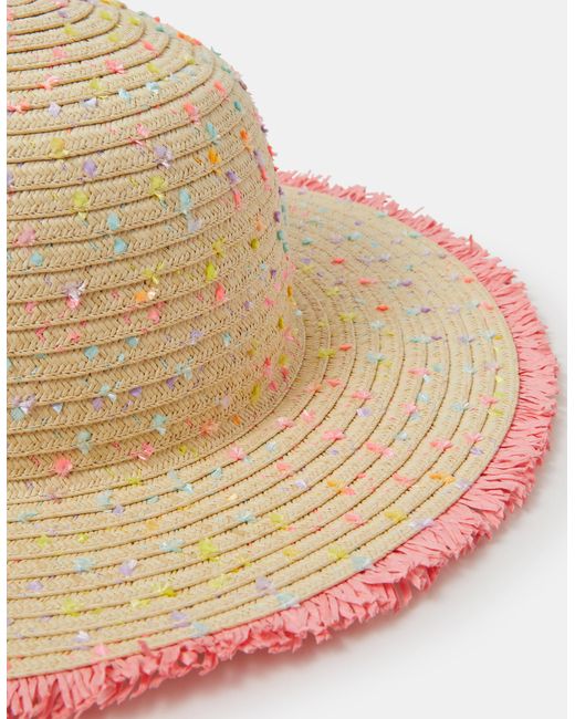 Accessorize Natural Speckled Floppy Straw Hat