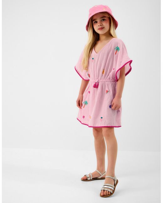 Accessorize Pink Fruit Embroidered Cotton Kaftan