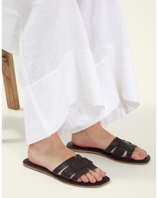 Accessorize Natural Leather Cut-Out Sliders