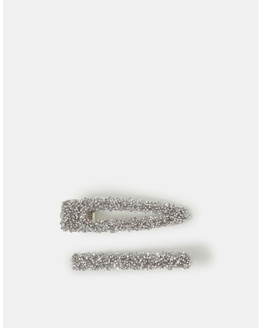 Accessorize White 2-Pack Encrusted Hair Clips