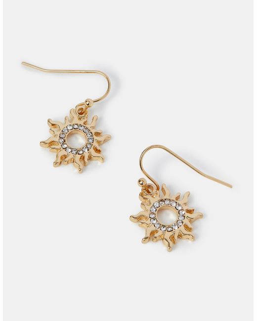 Accessorize Metallic Sun Charm Drop Earrings
