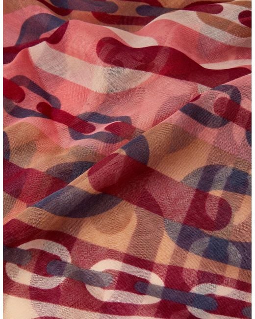 Accessorize Red Lightweight Link Print Scarf