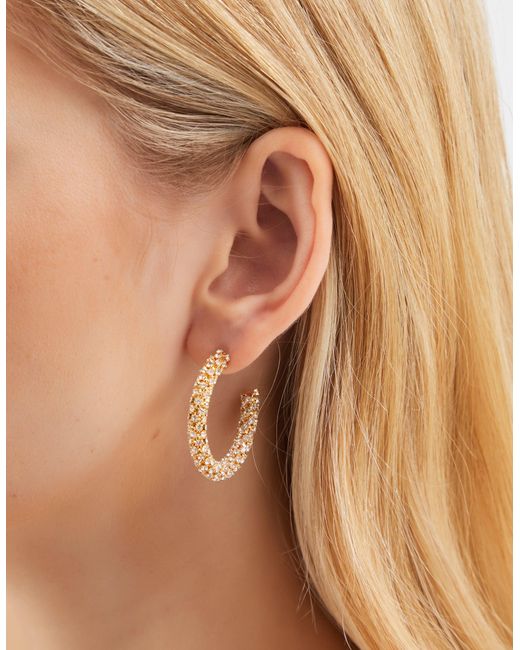 Accessorize White Chunky Diamanté Hoop Earrings