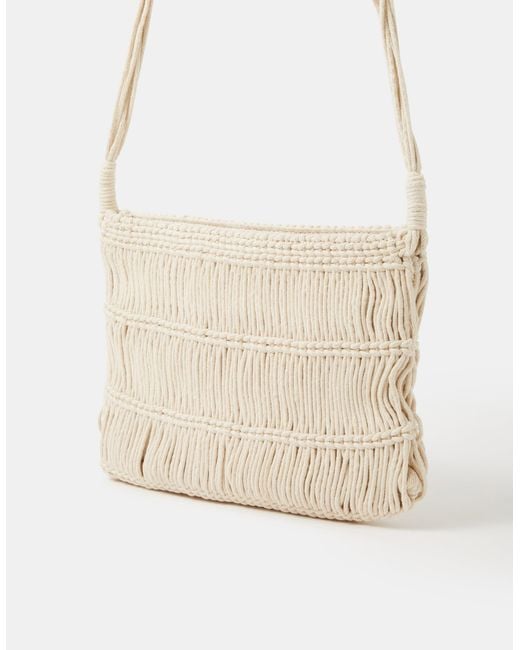 Accessorize Natural Macramé Crossbody Bag