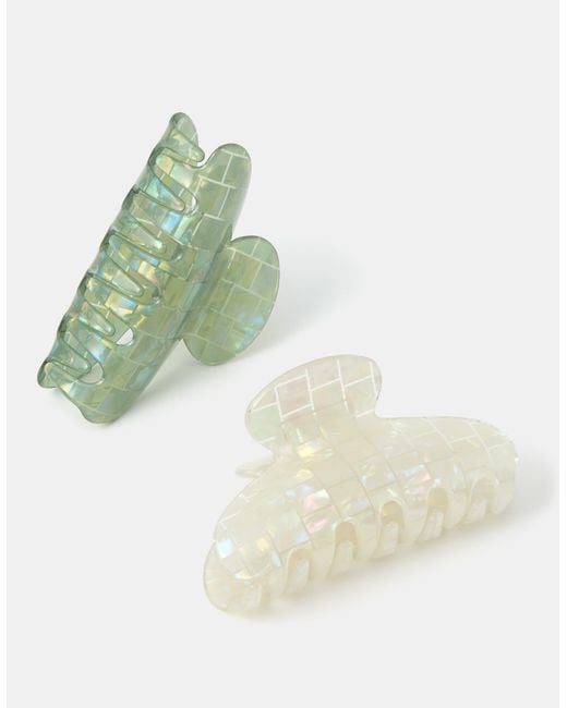 Accessorize Green 2-Pack Tile Claw Clips