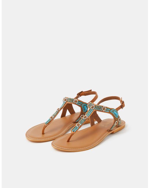Accessorize White Beaded Flower Sandals