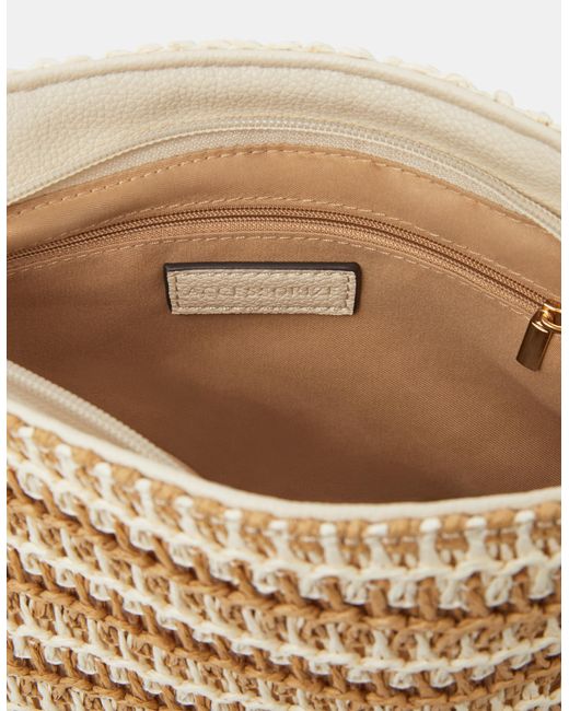 Accessorize Blue Stripe Raffia Crossbody Bag