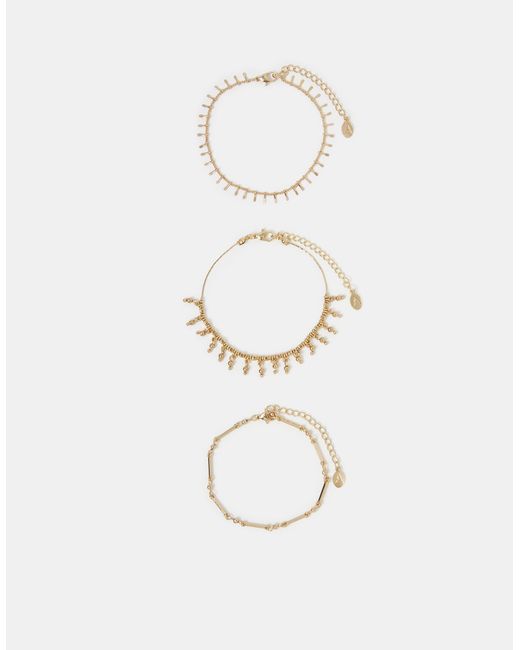 Accessorize Pink 3-Pack Filigree Anklets
