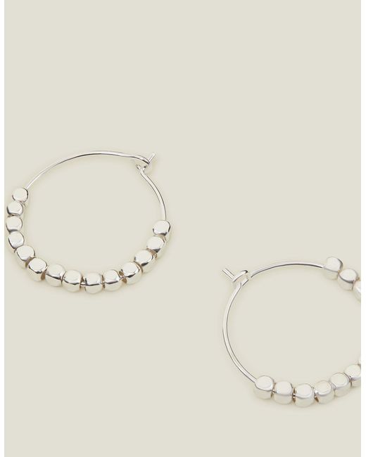 Accessorize Natural Women's Sterling Silver-plated Bead Hoops