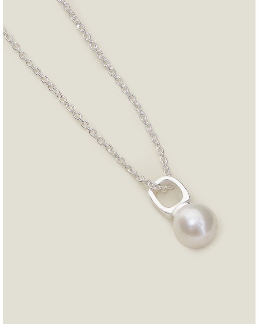 Accessorize Natural Sterling Silver-plated Freshwater Pearl Necklace