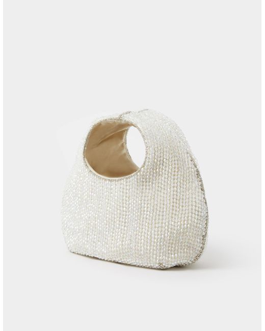 Accessorize Natural Sparkle Beaded Handheld Bag