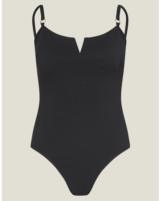 Accessorize Black V-Front Shaping Swimsuit