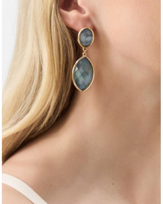 Accessorize Natural Statement Resin Stone Drop Earrings