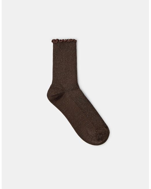 Accessorize White Frill Glitter Socks