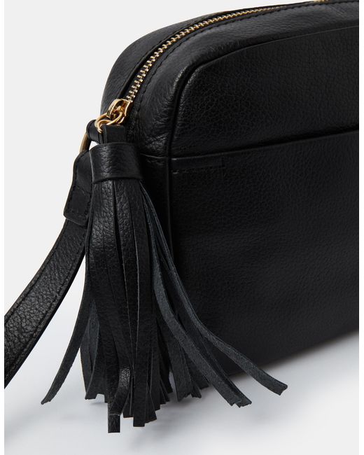 Accessorize Red Tassel Leather Crossbody Bag