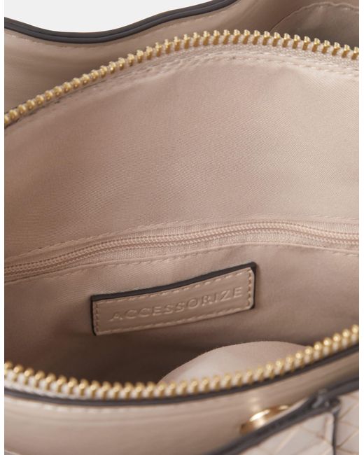 Accessorize Blue Faux Leather Webbing Strap Crossbody Bag