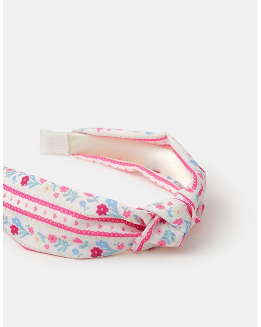 Accessorize Pink Floral Print Knot Headband