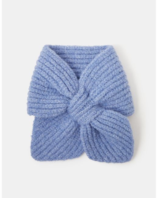 Accessorize Blue Small Rib Knit Triangle Scarf