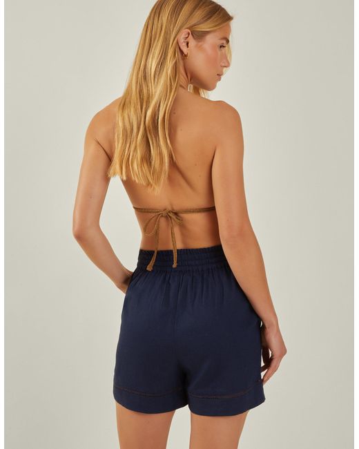 Accessorize Blue High Waist Beach Shorts